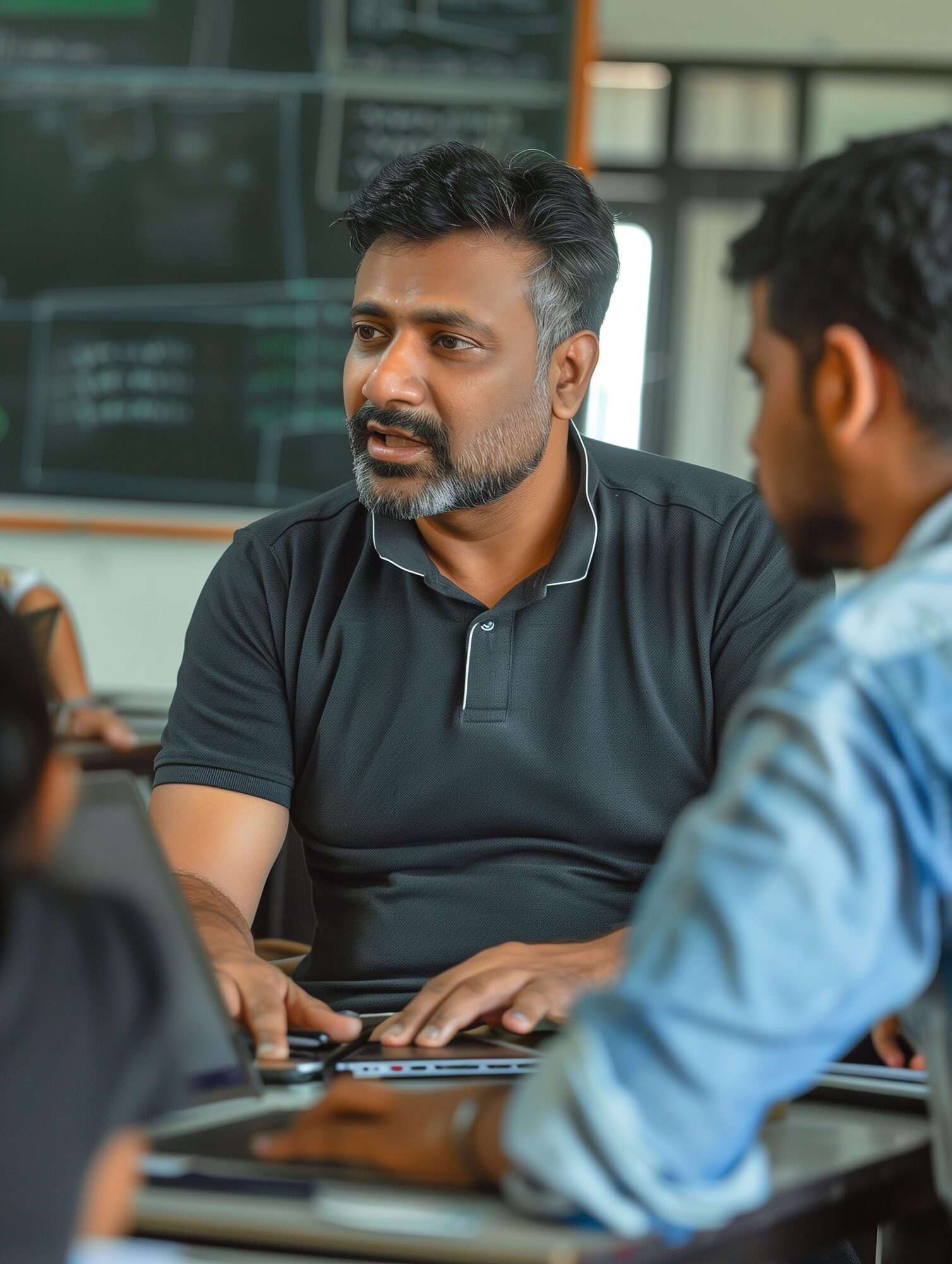 Instructor working with programme participants